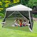 Costway 10x10Ft Patio Outdoor Instant Pop-up Canopy Slant Leg Mesh