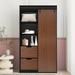 71-inch High wardrobe and cabinet with classic sliding barn door