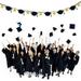 13-Piece Shiny Graduation Party Banners with Powder for Balcony or Garden - Perfect Commencement Pulling Flags and Party Supplies