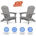 Wood Lounge Patio Chair for Garden Outdoor Wooden Folding Adirondack Chair Set of 2 Solid Cedar Wood Lounge Patio Chair for Garden Lawn Backyard