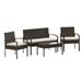 Flash Furniture Aransas Series 4 Piece Brown Patio Set with Steel Frame and Beige Cushions