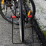 Bike Folding Floor Stand Aluminum Alloy U-Shaped Parking Rack Portable Bicycle Display Stand Triangle Vertical Stand Bike Accessories for Mountain Bikes Road Bikes Maintenance