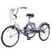 iRerts Adult Tricycle Trikes 3 Wheel Bikes for Adults Seniors 26 Inch Wheels Single Speed Cruiser Bicycles with Shopping Basket Adjustable Handlebar Portable Adult Tricycles for Women Men Purple