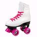 Cal 7 Soft Boot Roller Skate Retro Fashion High Top Design in Faux Leather for Indoor & Outdoor (Pink Youth 2)