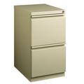 Hirsh Pro 20 Deep Mobile Pedestal File Cabinet 2 Drawer File-File Letter Width Putty