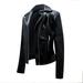 Yinguo Women s Casual Jacket Solid Leather Pocket Baseball Motorcycle Loose Zipper Soft Jacket Coat