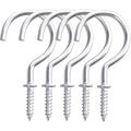 20Pcs 2.8 inches Silver Screw in Hooks Metal Cup Hooks Round End Ceiling Hooks for Hanging Plants Wall Outdoor