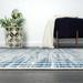 Abani Atlas Collection Blue Grey 5 x 8 Vertical Lines Contemporary Area Rug