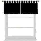 Tab Top Blackout Valance Curtains Panel Drapes Black 40 Wide by 20 Long - 1 Panel