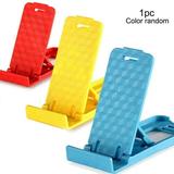 SXRC Cell Phone Stand Portable Foldable Desktop Cell Phone Holder Plastic Cell Phone Stand for Desk Foldable Colorful Cell Phone Holder Travel Mobile Phone Holder Random Color 1Pcs C8B3