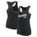 Women's Fanatics Branded Black Philadelphia Eagles Wordmark Logo Racerback Scoop Neck Tank Top