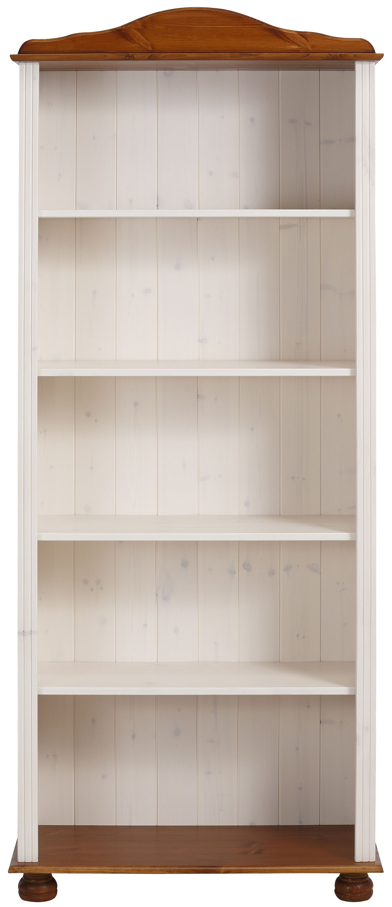 Regal HOME AFFAIRE "Mette", gelb (weiß, honigfarben), B:77cm H:181cm T:30,5cm, Massivholz, Regale, Regal, aus massivem Kiefernholz, in unterschiedlichen Größen und Farben