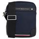 Mini Bag TOMMY HILFIGER "TH CENTRAL REPREVE MINI REPORTER" Gr. B/H/T: 16 cm x 19,5 cm x 6,5 cm, blau (dunkelblau) Damen Taschen