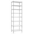 Finnhomy 8-Tier Wire Shelving Unit Adjustable Steel Wire Rack Shelving 8 Shelves Steel Storage Rack or Two 4-Tier Shelving Units with PE mat, Leveling Feet and Safety Device, NSF Certified, Chrome