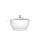 ABHOME Ceramic Soup Tureen with Glass Lid Porcelain Serving Tureen Soup for Restaurant Home Kitchen Decoration Cute Ceramic Covered Tureens for Soup, White Porcelain (7.48 in)