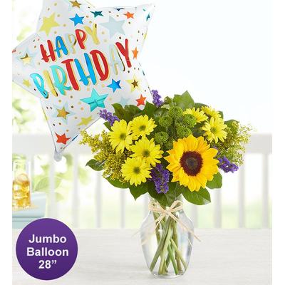 1-800-Flowers Everyday Gift Delivery Fields Of Europe Summer W/ Jumbo Birthday Balloon Small