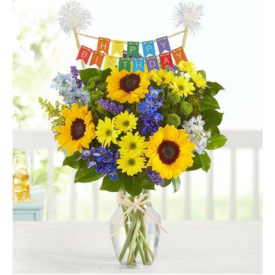 1-800-Flowers Everyday Gift Delivery Fields Of Europe Summer W/ Happy Birthday Banner Large