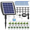 Solar Watering System Automatic Set, Automatic Garden Watering System with 15M Hose for Garden and Balcony Outdoor Potted Plants, Vegetables