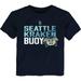 Toddler Deep Sea Blue Seattle Kraken Mascot Head T-Shirt