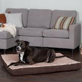 FurHaven Two-Tone Faux Fur & Suede Deluxe Orthopedic Dog Bed Metal in Brown | 4 H x 40 W x 32 D in | Wayfair 42541081