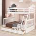 Envere Twin over Full Solid Wood Standard Bunk & Loft Configurations Bed by Harriet Bee Wood in Brown/White | 67 H x 57 W x 79.5 D in | Wayfair