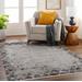 Luol 7'10" x 10' Modern Natural Gray/Black White/Smoke/Dark Gray/Eggplant Area Rug - Hauteloom