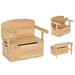 Costway 3-in-1 Kids Convertible Storage Bench Wood Activity Table and Chair Set-Natural