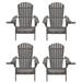 Rosecliff Heights Bajric Solid Wood Folding Adirondack Chair w/ Table Wood in Gray | 35 H x 28 W x 32 D in | Wayfair