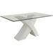 Ivy Bronx Daxen 60" Pedestal Dining Table Wood/Glass in White | 30 H x 60 W x 36 D in | Wayfair 152668F0FD9D41A69C488C51C5EBAE8E