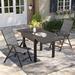 Latitude Run® Rectangular 2 - Person 31.5" Long Outdoor Dining Set Metal in Gray | 31.5 W x 31.5 D in | Wayfair 3F0D1BC0A59941F78C9A832F4A18AA7C