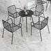 Hokku Designs Alzubair Round 4 - Person 27" Long Outdoor Dining Set Metal in Black | 27 W x 27.55 D in | Wayfair 557AFFD7D8E54449BC54850C41BFD1BD