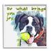 Stupell Industries Do What Brings You Joy Dog Phrase by Kim Curinga - Floater Frame Graphic Art on in Blue/Brown/Green | Wayfair au-200_wfr_12x12