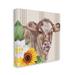 Stupell Industries Country Cow Floral Blooms Pattern by N/A - Wrapped Canvas Graphic Art Canvas in Brown/Yellow | 17 H x 17 W x 1.5 D in | Wayfair