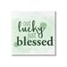 Stupell Industries Not Lucky Just Blessed Shamrocks by Kim Allen - Wrapped Canvas Graphic Art Canvas in Green | 24 H x 24 W x 1.5 D in | Wayfair