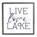 Stupell Industries Live Love Lake Rustic Nautical Framed Giclee Art By Lux + Me Designs Wood in Blue/Brown/White | 12 H x 12 W x 1.5 D in | Wayfair