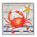 Stupell Industries Nautical Striped Red Crab Sea Life Framed Giclee Art By ND Art Wood in Brown/Red | 24 H x 24 W x 1.5 D in | Wayfair