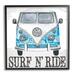 Stupell Industries Surf N Ride Blue Retro Summer Bus Framed Giclee Art By Karen Smith Wood in Blue/Brown | 24 H x 24 W x 1.5 D in | Wayfair