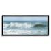 Stupell Industries Rolling Sea Waves Ocean Framed Giclee Art By Lori Deiter Wood in Blue/Brown | 10 H x 24 W x 1.5 D in | Wayfair at-856_fr_10x24
