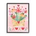 Stupell Industries Xoxo Love Letter Floral Blooms Framed Giclee Art By ND Art Wood in Brown/Green/Pink | 20 H x 16 W x 1.5 D in | Wayfair