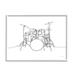 Stupell Industries Drum Kit Musician Line Doodle Framed Giclee Art By Kamdon Kreations Wood in Black/Brown/White | 24 H x 30 W x 1.5 D in | Wayfair