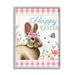 Stupell Industries Happy Easter Floral Gingham Rabbit Framed Giclee Art By Elizabeth Tyndall Wood in Brown/Pink | 30 H x 24 W x 1.5 D in | Wayfair