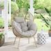 Dakota Fields Baja Swing Chair Hammock w/ Cushion Polyester in Gray/White | 52.36 H x 35.03 W x 36.41 D in | Wayfair