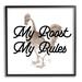Stupell Industries My Roost & Rules Farmhouse Humor by Lil' Rue - Floater Frame Graphic Art on in Black/Brown/White | Wayfair at-741_fr_24x24