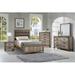 Millwood Pines 3-4_Nona Melamine Upholstered Panel Bedroom Set Upholstered in Black/Brown | 54 H x 57.1 W x 76 D in | Wayfair