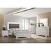 Red Barrel Studio® Birgit 5-2_LED Upholstered Panel Bedroom Set Upholstered in White | 59.2 H x 48.5 W x 81.1 D in | Wayfair