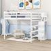 Gugna Full Loft Bed by Harriet Bee, Wood in White | 67.6 H x 57.2 W x 95.7 D in | Wayfair 4C73BF149D824098A76D43D6734AAF19