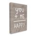 Stupell Industries You + Me = Happy Equation Romance by Lil' Rue - Graphic Art Canvas in Brown/White | 30 H x 24 W x 1.5 D in | Wayfair