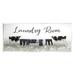 Stupell Industries Laundry Room Clothes Drying Cows Wall Plaque Art By Lori Deiter in Black | 7 H x 17 W x 0.5 D in | Wayfair au-091_wd_7x17