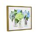Stupell Industries Varied Floral Hydrangea Jars Floater Canvas Wall Art By Ziwei Li Canvas in Blue | 25 H x 31 W x 1.7 D in | Wayfair