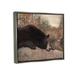 Stupell Industries Resting Bear Autumn Foliage Lake Floater Canvas Wall Art By Lori Deiter Canvas in Black/Brown/Gray | Wayfair au-295_ffl_16x20